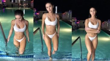 Natalie Roush Nipple Visible in White Bikini Nude Video Leaked