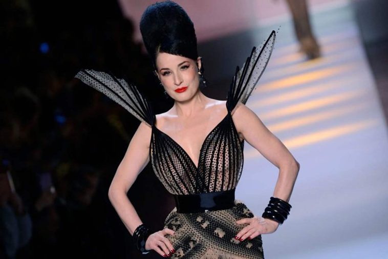 Dita Von Teese Nipples in See Through Dress