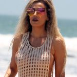 Ana Braga See Through Bikini On The Beach