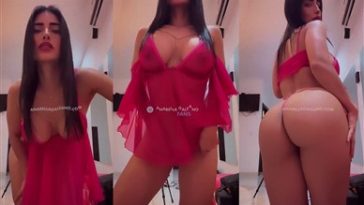 Anabella Galeano Topless See Through Lingerie Tease Video Leaked