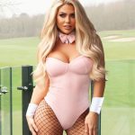Bianca Gascoigne Shows Off Her Amazing Body in a Pink Bunny and Fishnet Tights (15 Photos)