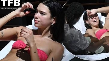 Dua Lipa Wears a Hot Pink Bikini as She Relaxes by the Pool with a Mystery Man in Miami (50 Photos)