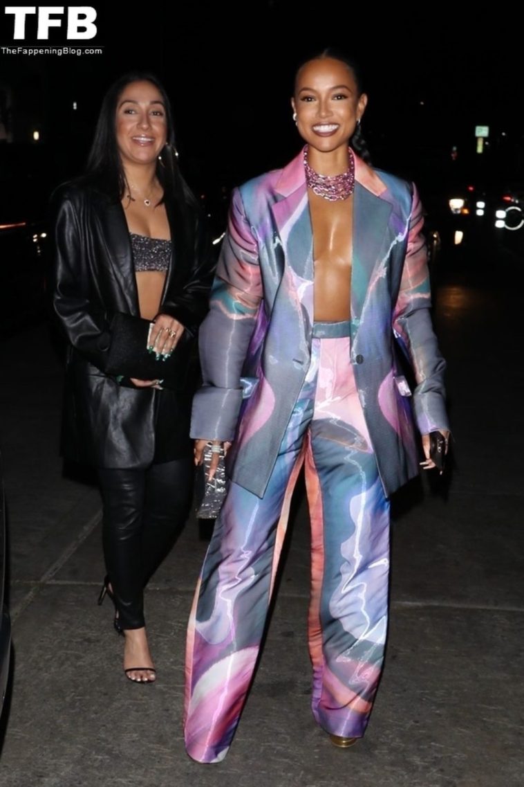 Karrueche Tran is Seen Braless Exiting Musso & Frank After Attending a Private Event (20 Photos)