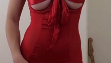 Christina Khalil Sexy Red Lingerie Video
