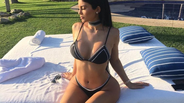 Kylie Jenner Thong Bikini Pool Candid Set Leaked