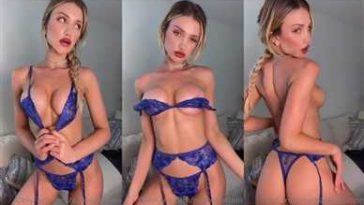 Gabby Epstein Nude Blue Lingerie Teasing Video Leaked - Famous Internet Girls
