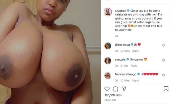 RivJones Ebony Thot Seducing Huge Tits On Lingerie OnlyFans Insta Leaked Videos