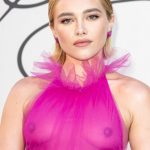 Florence Pugh Shows Off Her Nude Tits at the Valentino Haute Couture Fall/Winter 22/23 Fashion Show in Rome (48 Photos)