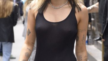 Miley Cyrus Flaunts Her Nude Tits as She Arrives at NBC Universal Upfronts in NYC (36 Photos)