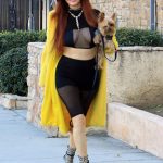 Phoebe Price Takes Her Dog Out For a Morning Walk in Los Angeles (21 Photos)