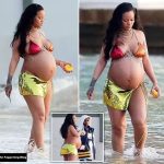 Pregnant Rihanna and Her Boyfriend ASAP Rocky Enjoy the Sunset on a Beach in Barbados (150 Photos)