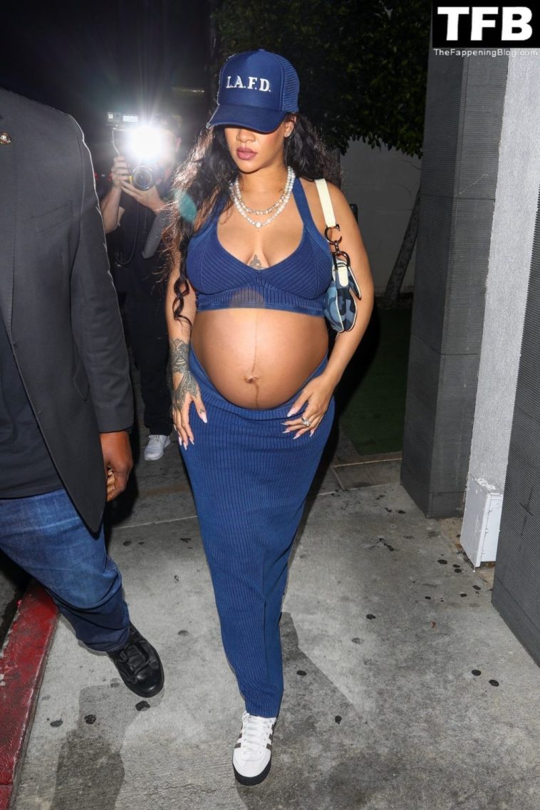 Rihanna Shows Off Her Massive Bulging Belly Leaving After Dinner at Nobu (53 Photos)