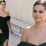 Selena Gomez Wows in a Green Dress as She Arrives to Jimmy Kimmel Live in LA (56 Photos + Videos)