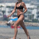 Vogue Williams Looks Stunning in a Black Bikini on the Beach in the Costa del Sol (14 Photos)