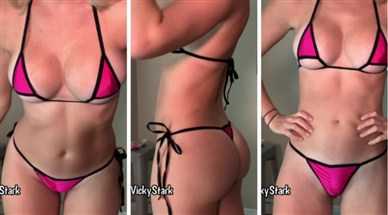 Vicky Stark Hot Pink Micro Bikinis Try Video - Famous Internet Girls