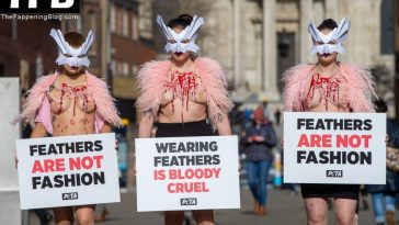 PETA Topless Protest at Use of Feathers in the Fashion Industry (32 Photos)