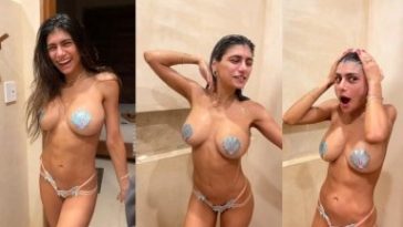 Mia Khalifa - OF Nude Nipple Pasties Shower Video Leaked