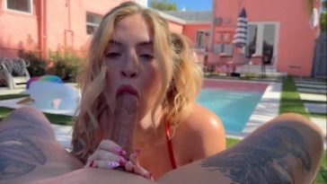 Zoeneli - Blonde Big Booby Step Sis Asks Oil Her Up By The Pool