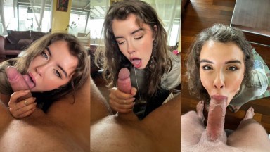 Eden Ivy - Hot Canadian Blonde Deepthroat And Cum On Face POV Blowjob