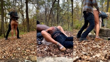 WanderingWife - BBC Creampie Outside On Walking Trail